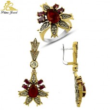 Gümüş Otantik Taşlı Set